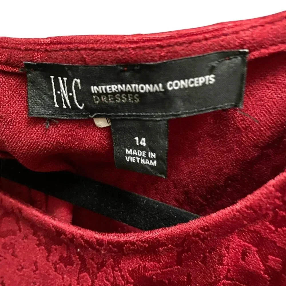 I.N.C. International Concepts Dresses Festive Red Christmas Women's Size (14) - Picture 7 of 7